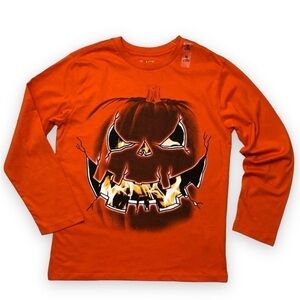 𝅺CHILDREN’S Place Halloween Jack-o-Lantern T-Shirt 7/8‎
